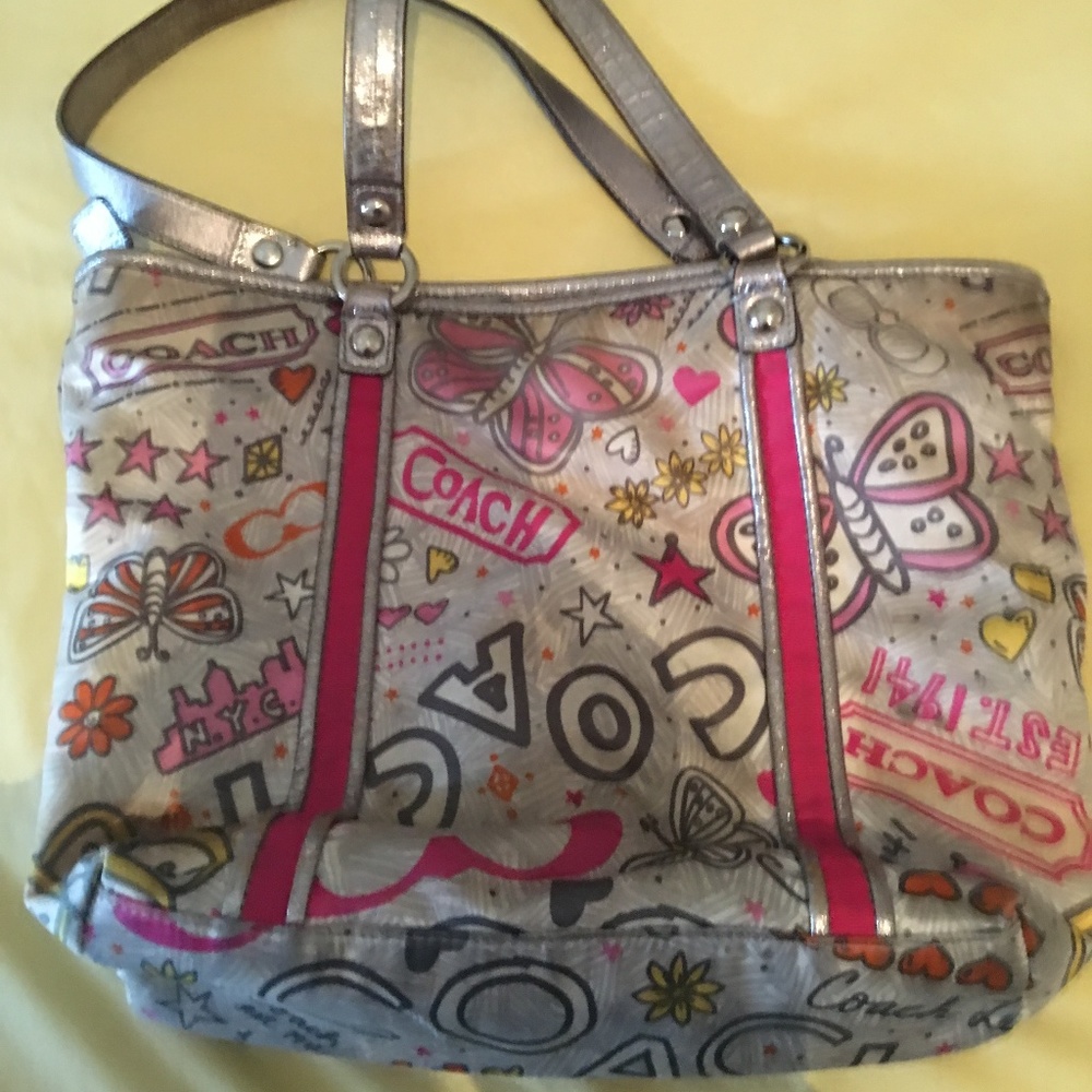 Coach Shoulder Bag Multi-Color Used